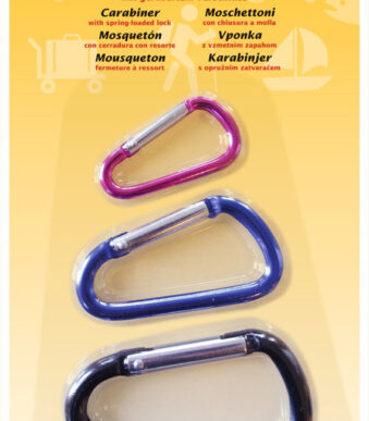 KLEIBER karabijnhaken, set van 3, kleuren assorti