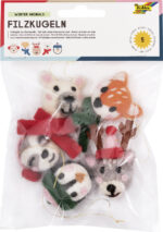 folia knutselviltballen WINTER DIEREN, 5 stuks