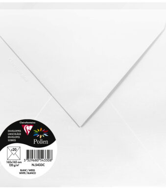 Pollen by Clairefontaine envelop 165 x 165 mm, wit, 120 g/m²