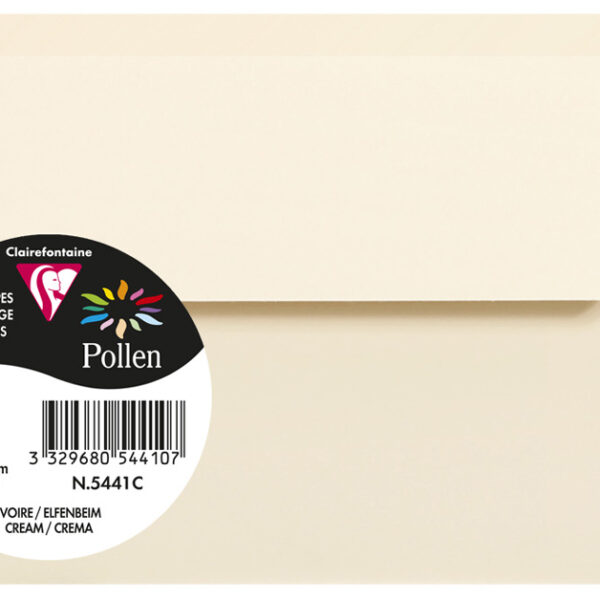 Pollen by Clairefontaine envelop 90x140 mm, ivoor, 120 g/m²
