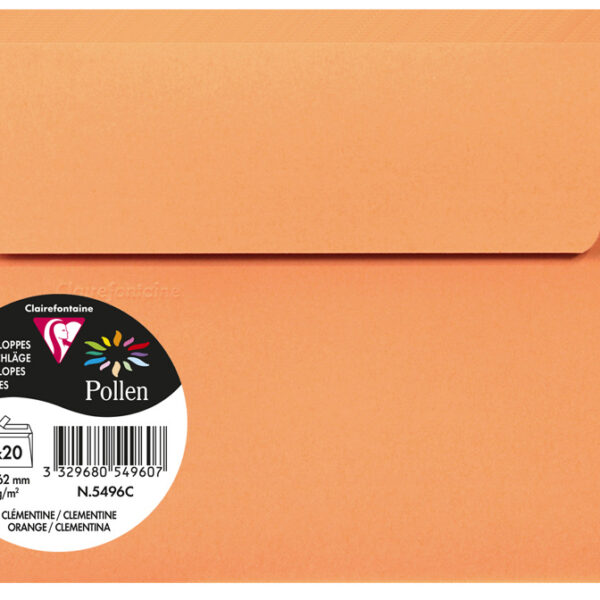 Pollen by Clairefontaine envelop 114 x 162 mm, clementine, 120 g/m²
