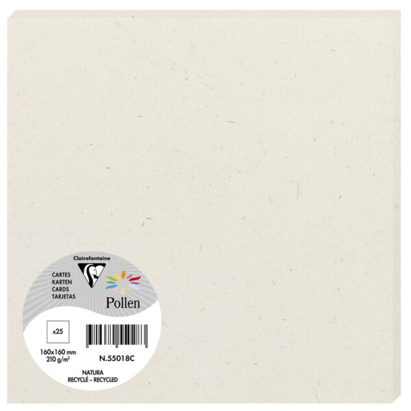 Pollen by Clairefontaine kaart 160 x 160 mm, 210 g/m2, gerecycled naturel
