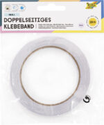folia tweezijdige tape/plakband, 5 mm x 18 m, transparant