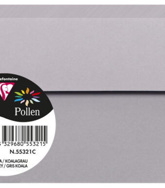 Pollen by Clairefontaine envelop 90x140 mm, koalagrijs, 120 g/m²