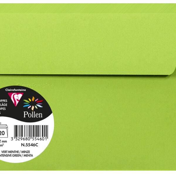 Pollen by Clairefontaine envelop 114 x 162 mm, mint, 120 g/m²