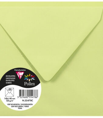 Pollen by Clairefontaine envelop 140 x 140 mm, lentegroen, 120 g/m²
