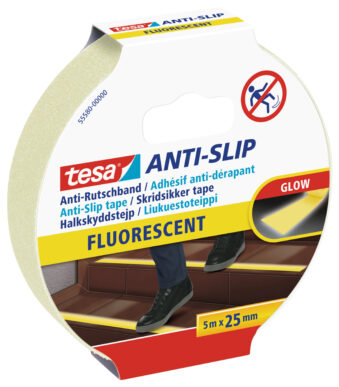 tesa Anti-slip tape, 25 mm x 5,0 m, fluorescerend
