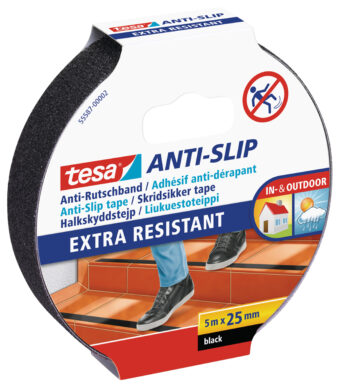 tesa Anti-slip tape, 25 mm x 5,0 m, zwart