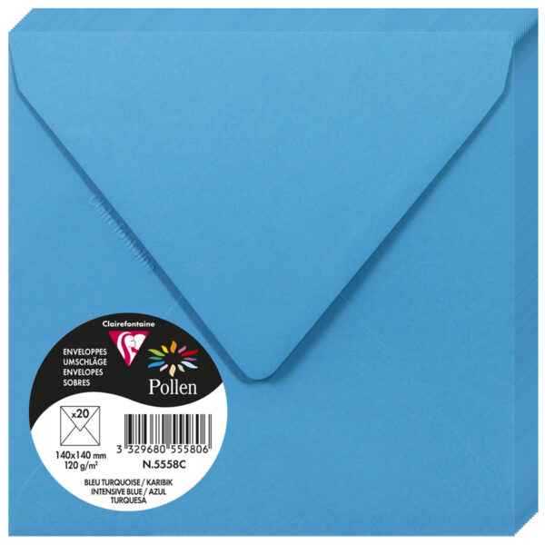 Pollen by Clairefontaine envelop 140 x 140 mm, cariben, 120 g/m²