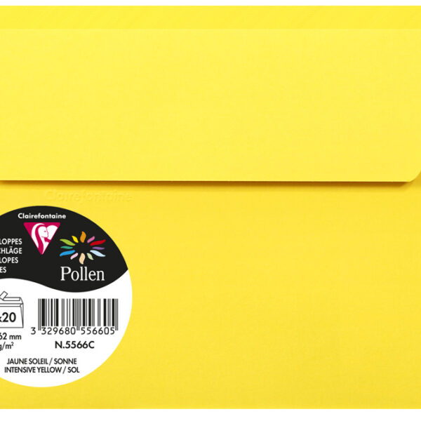 Pollen by Clairefontaine envelop 114 x 162 mm, zonnegeel, 120 g/m²