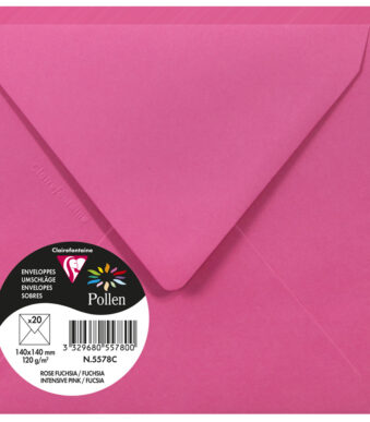 Pollen by Clairefontaine envelop 140 x 140 mm, fuchsia, 120 g/m²