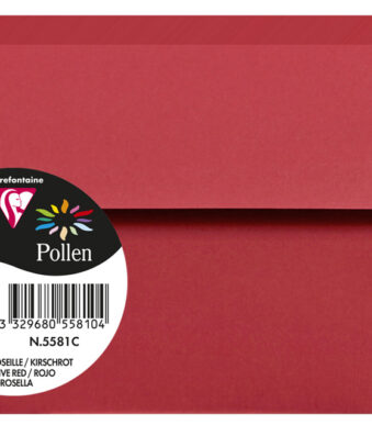 Pollen by Clairefontaine envelop 90x140 mm, kersenrood, 120 g/m²