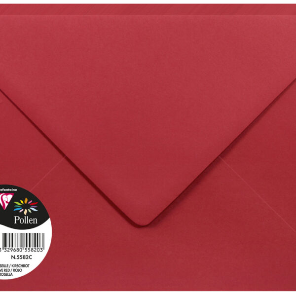 Pollen by Clairefontaine envelop 162 x 229 mm, kersenrood, 120 g/m²