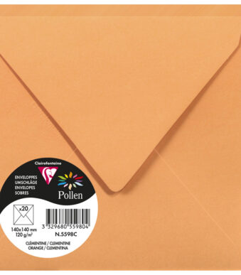 Pollen by Clairefontaine envelop 140 x 140 mm, clementine, 120 g/m²
