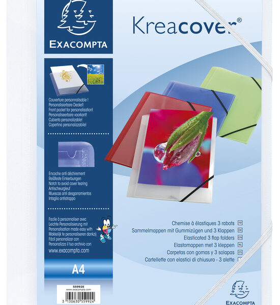 EXACOMPTA hoekspanmap Creacover, DIN A4, PP, wit
