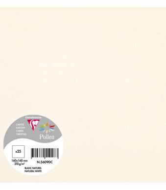 Pollen by Clairefontaine kaart 160 x 160 mm, 210 g/m2, naturelwit