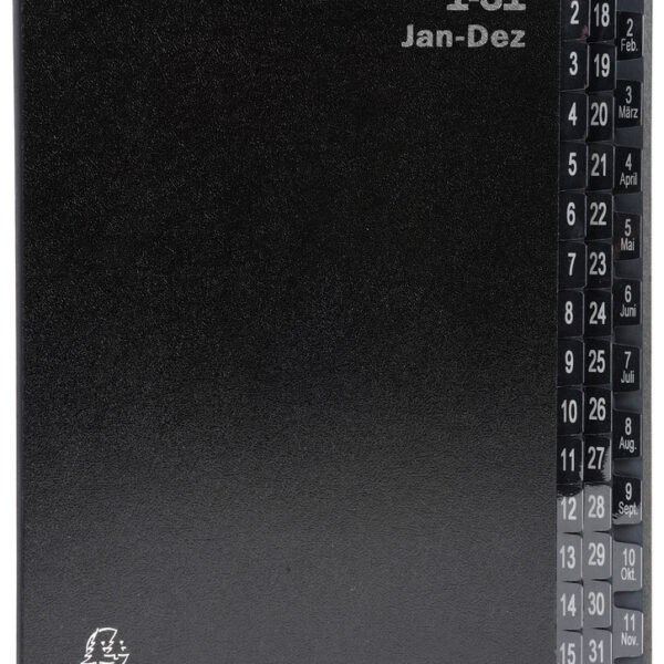 EXACOMPTA pultordner/sorteerordner, DIN A4, 1-12/1-31/, 44 vakken, zwart