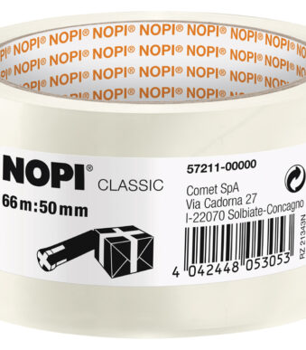 NOPI verpakkingstape/plakband Classic, 50 mm x 66 m, transparant