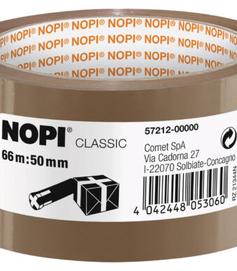 NOPI verpakkingstape/plakband Classic, 50 mm x 66 m, bruin