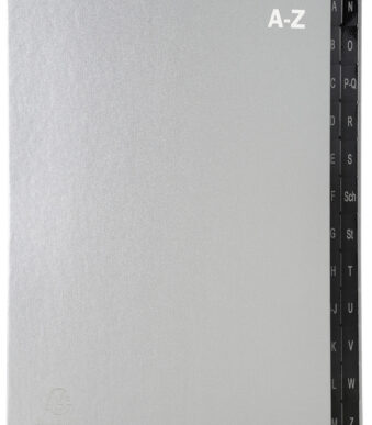 EXACOMPTA pultordner/sorteerordner, DIN A4, A-Z, 24 vakken, zilver