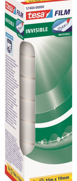 tesa Film, invisible, 19 mm x 10 m, 8 stuks
