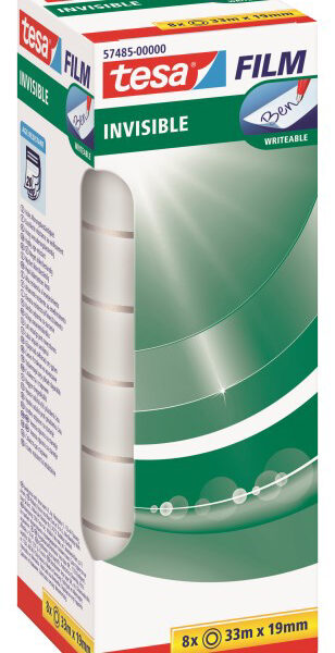 tesa Film, invisible, 19 mm x 33 m, 8 stuks