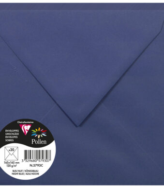 Pollen by Clairefontaine envelop 165 x 165 mm, koningsblauw, 120 g/m²