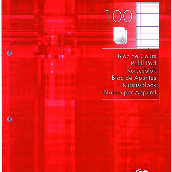 Clairefontaine schoolblok, DIN A4, gelinieerd, 100 vel, rood