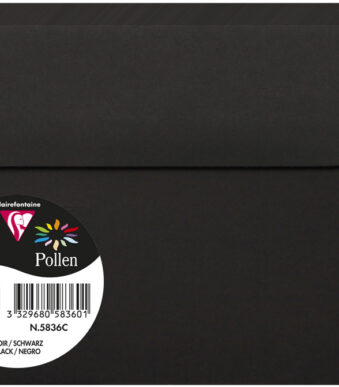 Pollen by Clairefontaine envelop C6, 114 x 162 mm, zwart, 120 g/m²