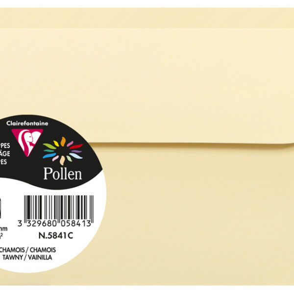 Pollen by Clairefontaine envelop 90x140 mm, chamois, 120 g/m²
