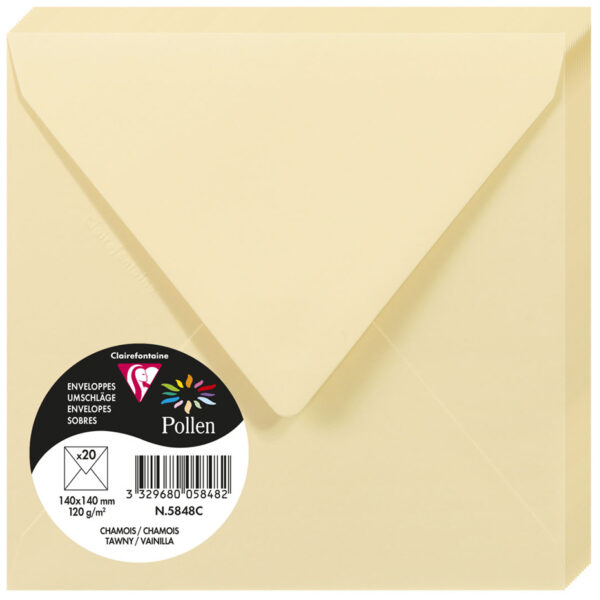 Pollen by Clairefontaine envelop 140 x 140 mm, chamois, 120 g/m²