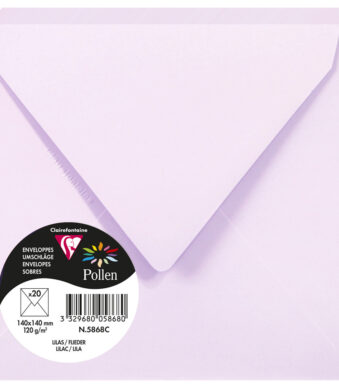 Pollen by Clairefontaine envelop 140 x 140 mm, sering, 120 g/m²