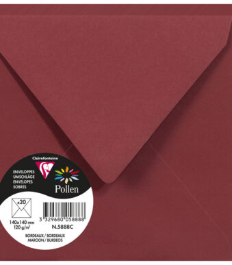Pollen by Clairefontaine envelop 140 x 140 mm, bordeaux, 120 g/m²