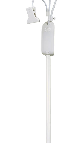 KLEIBER LED-staande lamp met klem en loep, wit