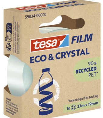 tesa Film plakband ECO en CRYSTAL, transparant, 19 mm x 33 m