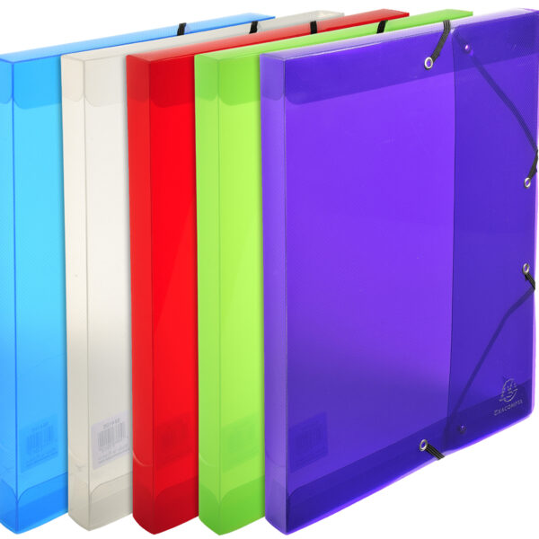 EXACOMPTA archiefdoos Crystal, van PP, 25 mm, kleuren assorti