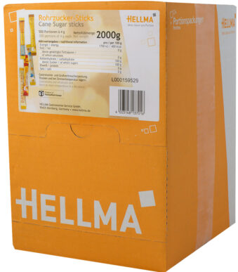 HELLMA rietsuikersticks, in display, 4 g, 500 st.