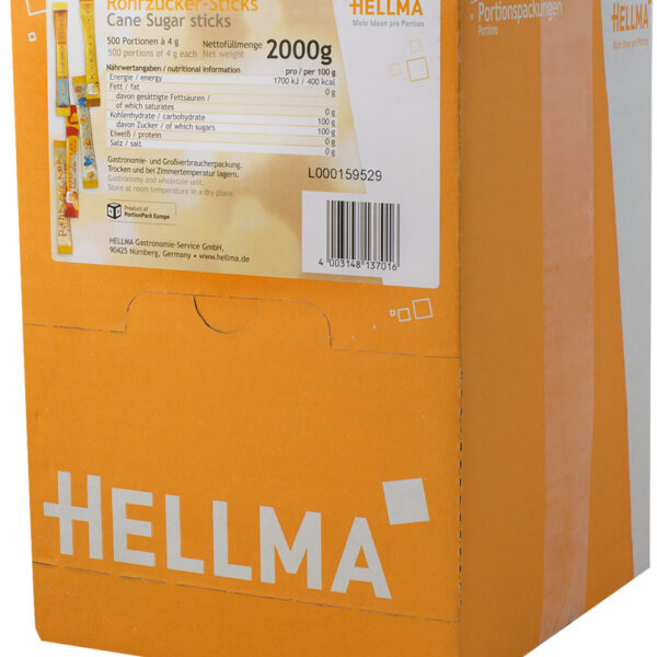 HELLMA rietsuikersticks, in display, 4 g, 500 st.