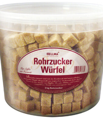 HELLMA Rietsuiker-klontjes, in emmer, 2 kg