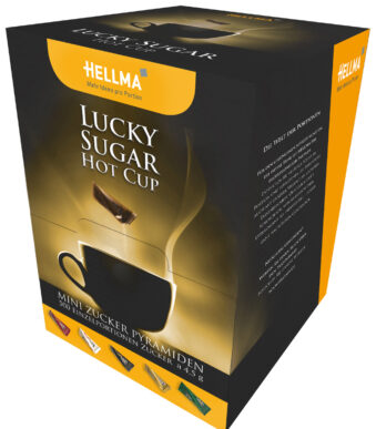 HELLMA Suikerdriehoekjes Lucky Sugar ´Hot Cup´, in display, 4,5 g, 500 st.