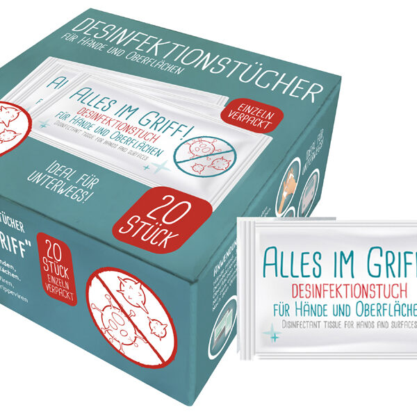 HELLMA desinfectiedoekje 'Alles im greep', 20 stuks in doosje