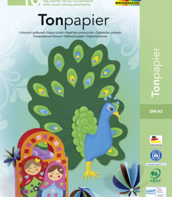 folia gekleurd-papier blok, DIN A3, 130 g/m2, 10 vel