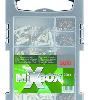 suki. Mixbox ´spaanplaatschroeven met pluggen´, 700 delig