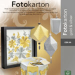 folia gekleurd kartonblok, DIN A4, 300 g/m2, goud en zilver