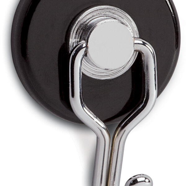 MAUL magneet met carrouselhaak, diameter: 35 mm, zwart