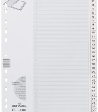 DURABLE kunststof tabbladen, cijfers, A4, 31-delig, 1 - 31
