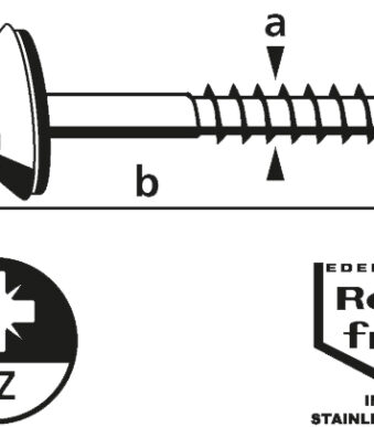 suki. Golfplaatschroef, 4,5x25 mm, PZ2, RVS, 25 st.