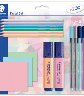 STAEDTLER schrijfset pastel, met 3 zelfklevende-memo bloks
