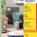 AVERY markeringspunten, ovaal, 40 x 20 mm, 10 vel A4, permanent, wit