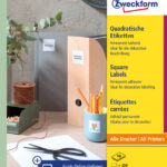 AVERY markeringspunten, 35 x 35 mm, 10 vel A4, permanent, wit